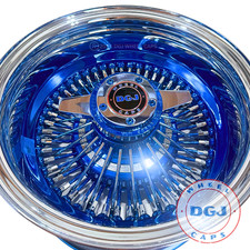 Zenith Style 13x7 Rev 72 Straight Lace Candy Blue Chrome Lowrider Wire Wheels