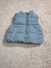 ZARA Kids Puffer Vest Gray Quilted Zip Up Sleeveless Jacket Sz 2-3 Years