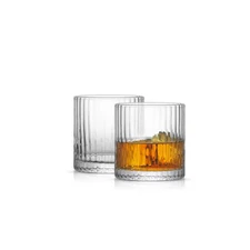 Elle Fluted Double Old Fashion Whiskey Glass - 10 Oz. - (Set of 2)