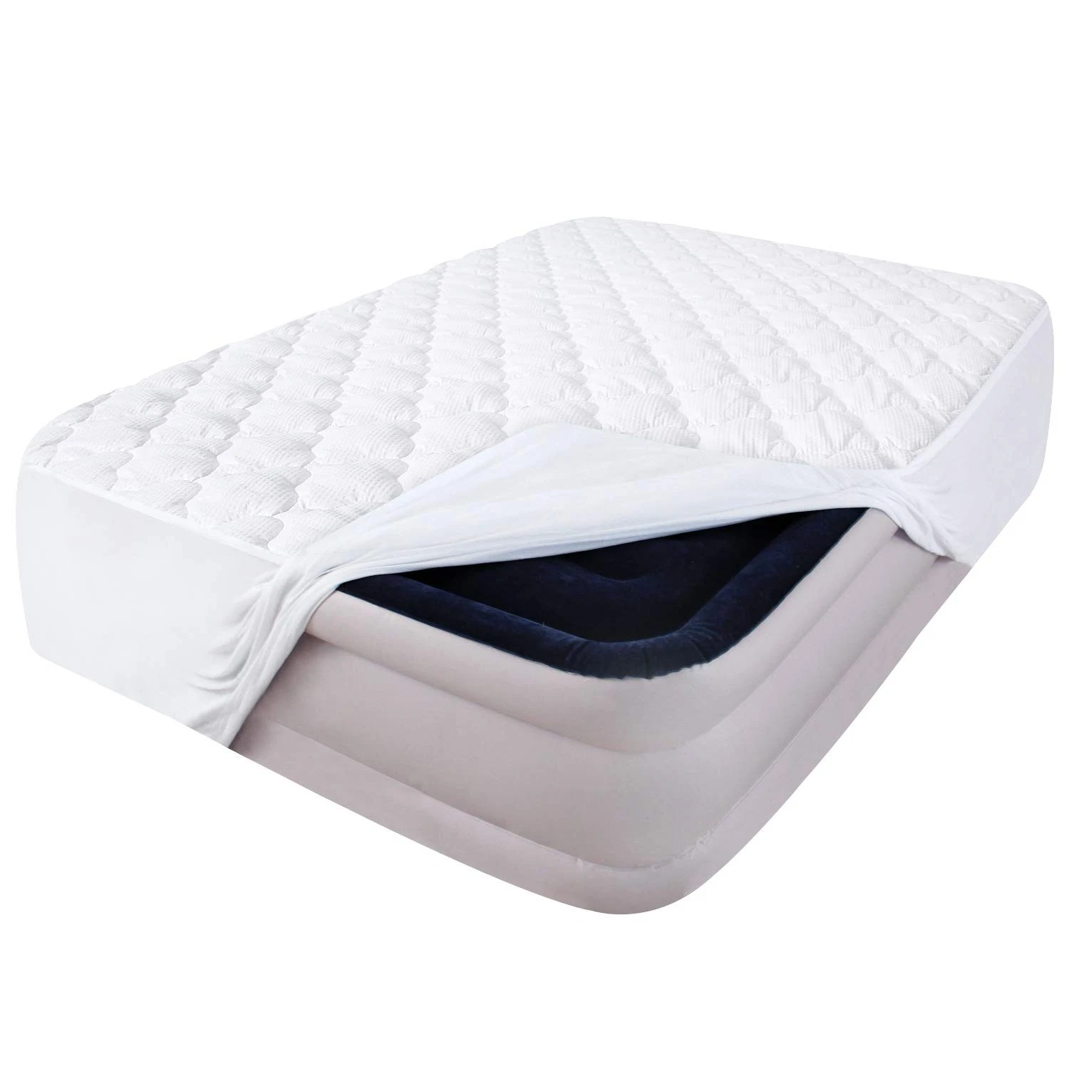 Short Queen Mattress Topper Quilted Deep Pocket 1523 Inch Soft Fiber