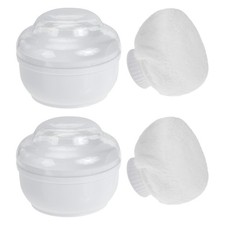 2 Sets Body Powder Puff Box Container Baby Applicator for Newborn