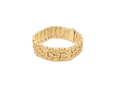 Large Gold Nugget Bracelet, 22mm Bracelet For Men, 14k Gold Plated