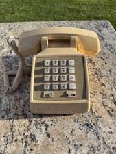 Vintage AT T Telephone Push Button Beige untested