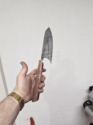 Handgeschmiedete Kochmesser aus Böhler N690 Werkzeugstahl Gestocke Buche Griff 