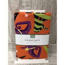1/2 Yard Halloween Spooky Night, Witch Hat Funky, Precuts 100 Cotton Fabric