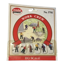Model Power HO 1/87 Scale #5701 Work Crew 6 Figures Masonry Cement Manual Labor