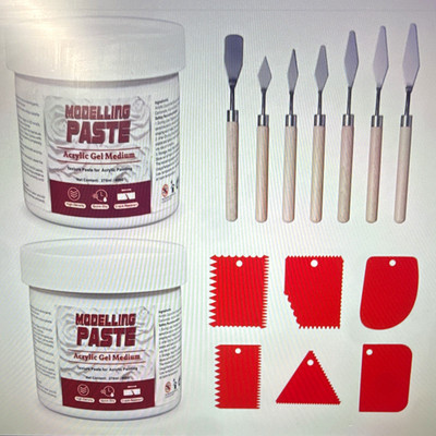 Melispapa 18.3oz/800g Thick Acrylic Modeling Paste with Palette knives