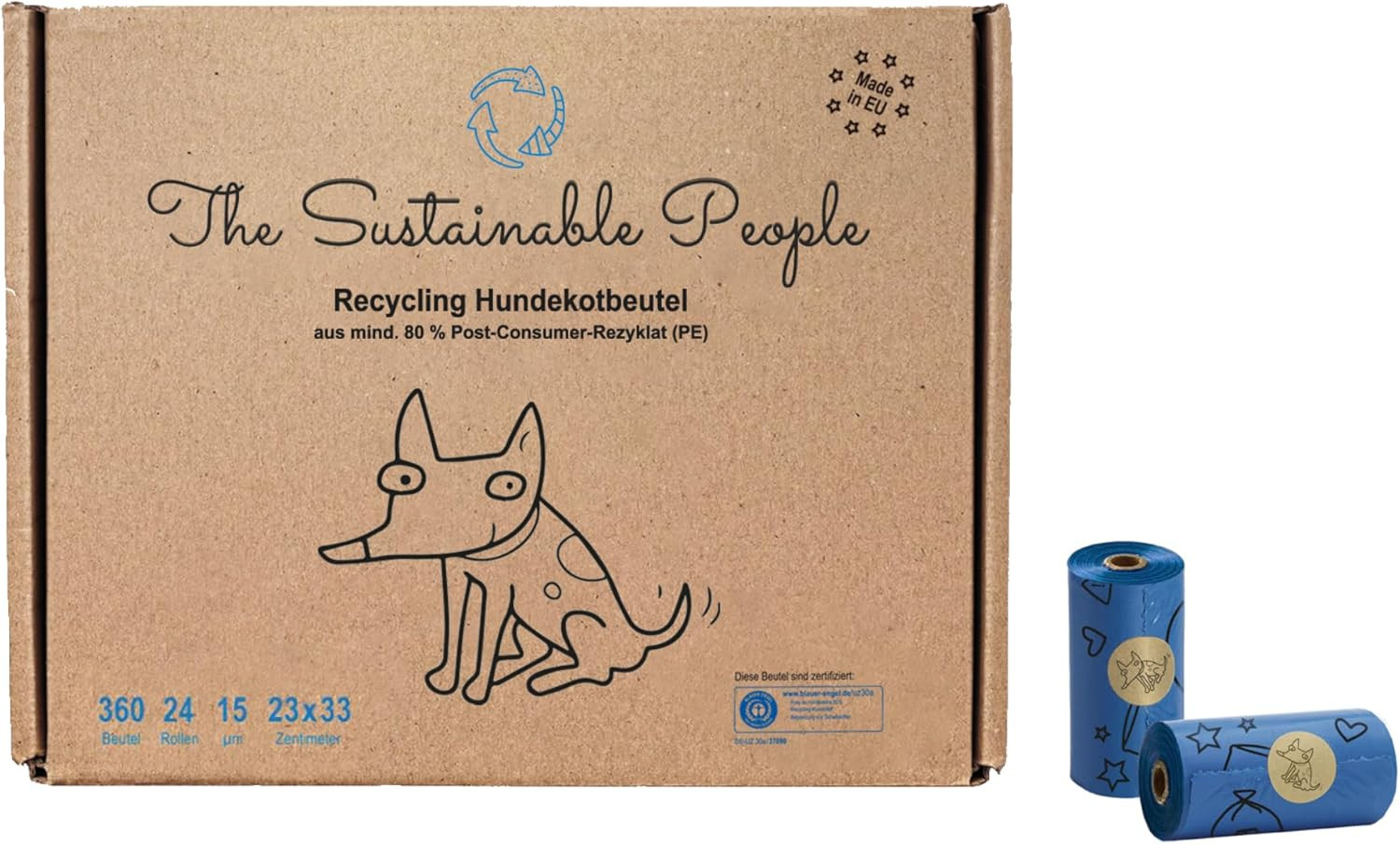 Fornitura 360 Sacchetti Professionali Cane UE | Riciclabili XL