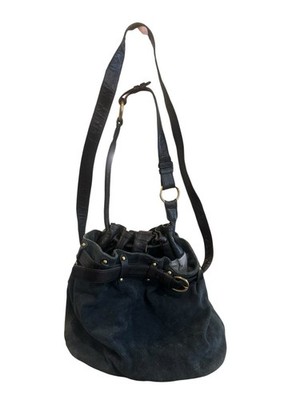 Vintage Anthropologie Holding Horses Suede Leather Tote Satchel Bag Purse 