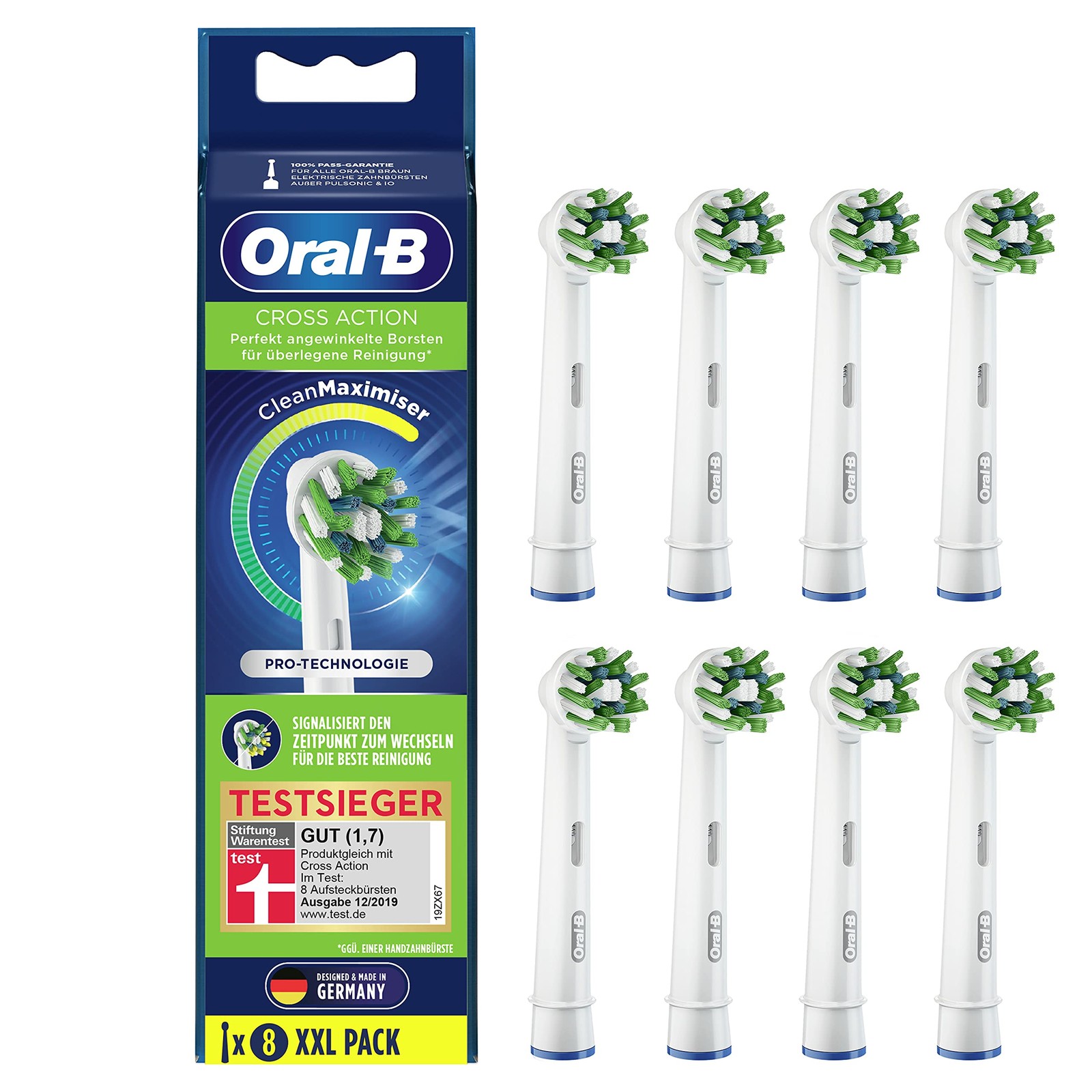 Set 8 Testine Spazzolino Elettrico CrossAction: Pulizia Profonda Garantita