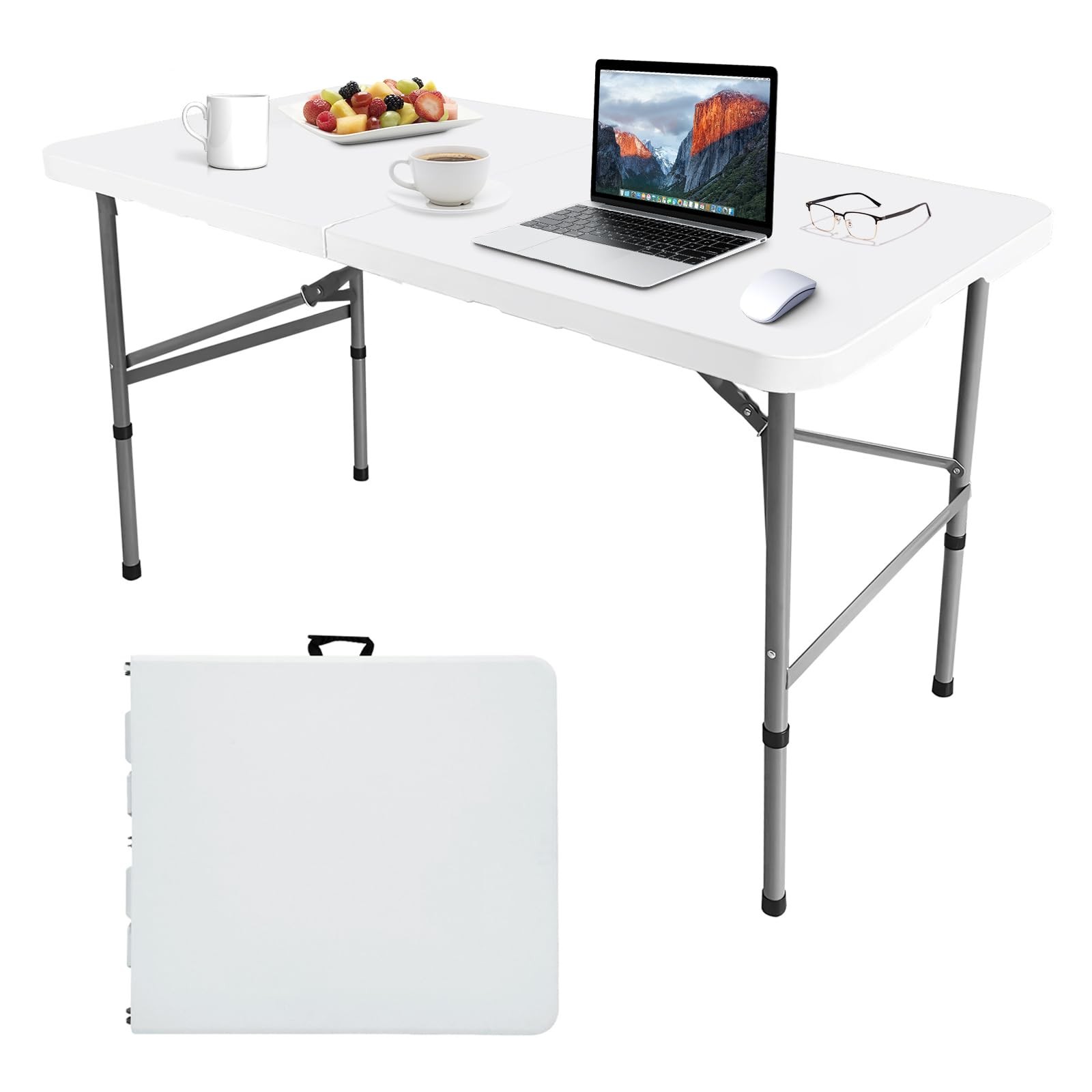 4ft Heavy Duty Folding Table for Indoor Outdoor Use Picnic Camping Parties