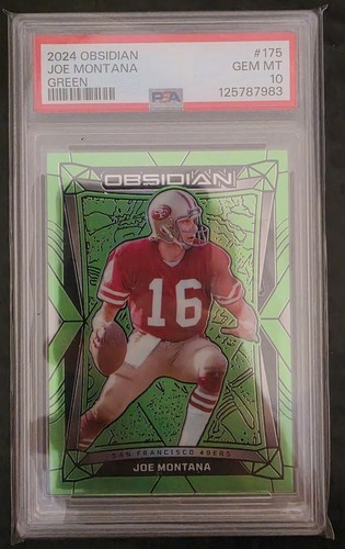 2024 Panini Obsidian Joe Montana #175 Green /5 PSA 10