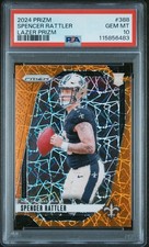 2024 Prizm Lazer #388 Spencer Rattler Saints RC Rookie PSA 10 GEM MINT