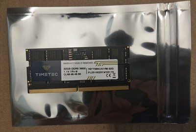 32GB DDR5 5600Mhz PC5-44800 1.1V CL46 1Rx8 Single Rank 252 Pin SODIMM Laptop 