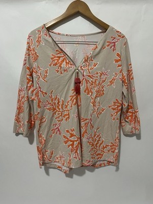 Belle by Kim Gravel Primabelle Knit Ciao Bella! Tassel Zip Top Amalfi Coral S Ne