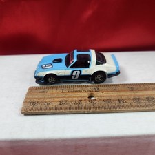 Aurora AFX Slot Car Firebird Lighted White/Light Blue/Black Car