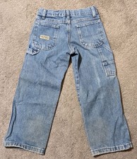 Wrangler WRG Jeans Co Carpenter Jeans Boys 5 Reg Blue Denim Adjustable Waist