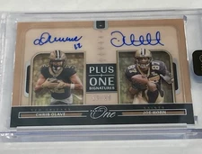 🔥2024 PANINI ONE Chris Olave & Joe Horn Plus One Signitures DUAL AUTO #13/49🔥
