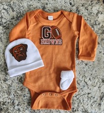 Browns newborn/baby clothes Browns baby outfit Cleveland football baby clothes