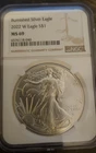 2022-W Burnished S$1 American Silver Eagle NGC MS69 Brown Label