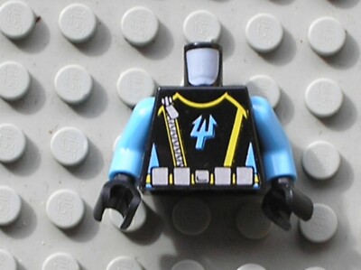 Lego Torso Aquazone Aquaraiders II Trident Zipper 973pb0428c01 Set 7775 7776