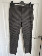 Ladies Brown Black NEW LOOK Slim Patterned Tapered Stretch Trousers Size 12