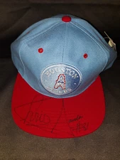 Vintage Chris Sanders (#81) Signed NFL Pro Line AJD Houston Oilers Cap NWT