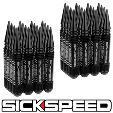 Sickspeed 32 Pc Black 5 12 Long Spiked Steel Extended Locking Lug Nuts 14x2
