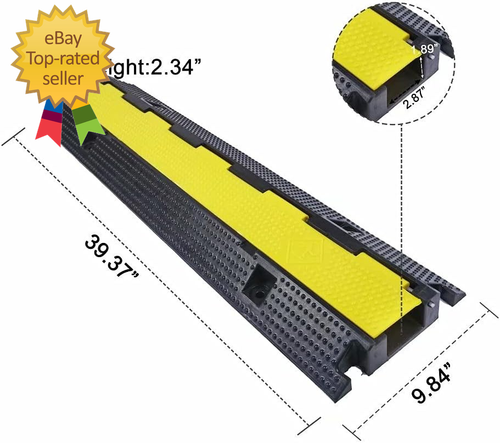 Rubber Cable Ramp Cord Cover Cable Protector Ramps Wire Hose Protective 1 Channe - Afbeelding 2 van 12