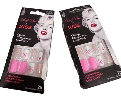 2 Limited Edition Marilyn Monroe Classic Glamorous Press On Nails. Quantity 28.