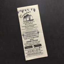 Italian Restaurant Menu Pamphlet Catalini's Salerno Beach Coastal 2016 Ephemera