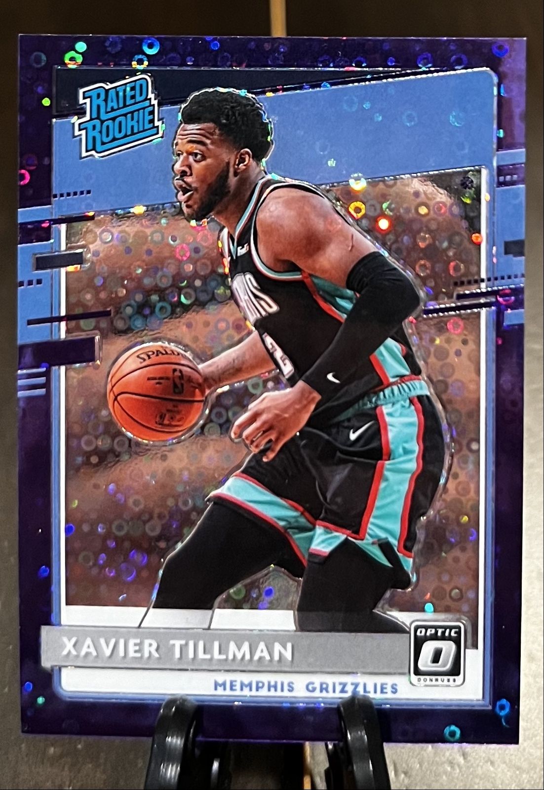 2020 Optic Fast Break Purple Prizm /95 Rated Rookie #185 Xavier Tillman RC