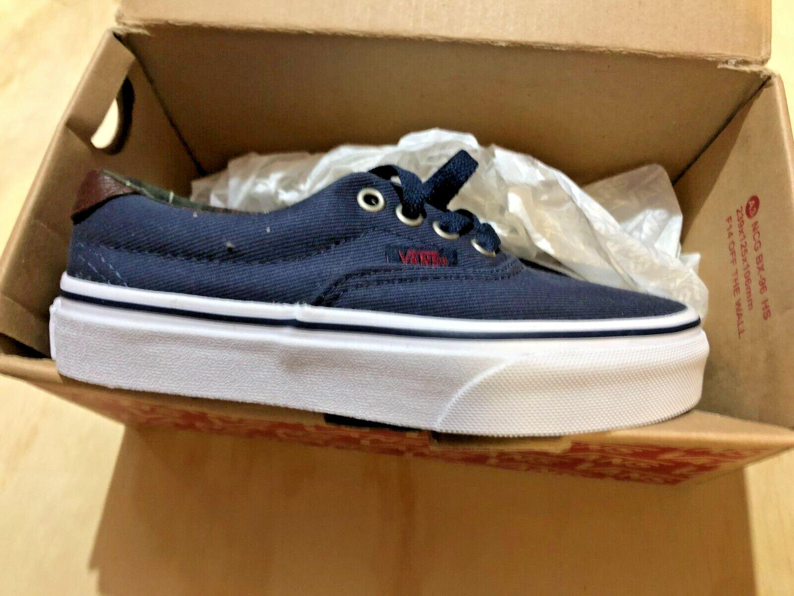 Vans Era 59 JNR Junior UK12 Blue Fabric Boxed Skate Shoes Kids Boys Girls NEW