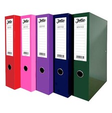 5 x Office Box Files Assorted Foolscap Document Folders 75mm Spine Lock Spring