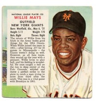 1954 Red Man Tobacco Card NO Tab #25 Willie Mays - VINTAGE 1950S GIANTS 116117