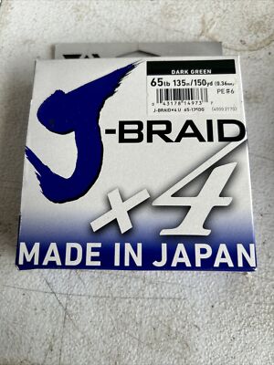 DAIWA J BRAID X4 FISHING LINE 65LB 150YARD 6 PACK*NEW*(30907-B2-NO)