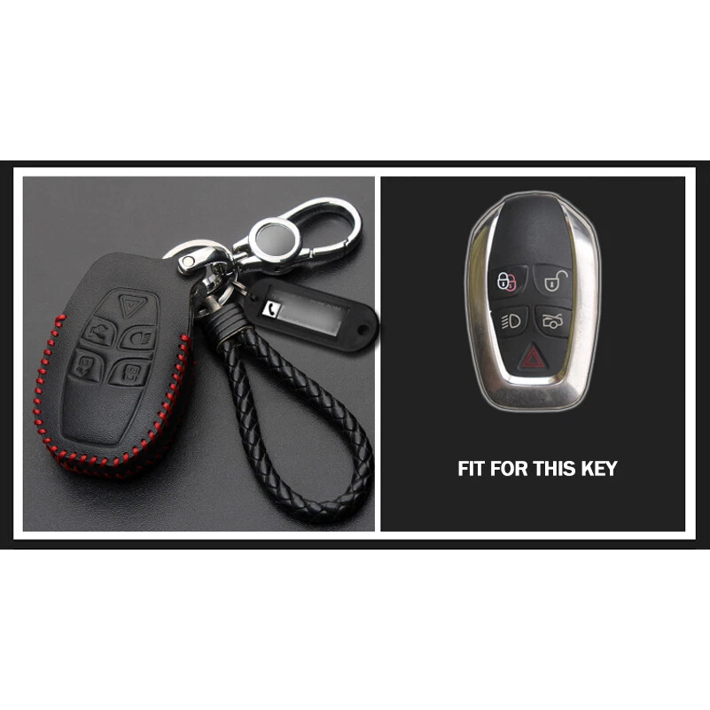 Para JAGUAR XJ 11-16 Cuero Genuino Control Remoto Inteligente Llavero Cubierta Carcasa Bolso Foto 3 de 4