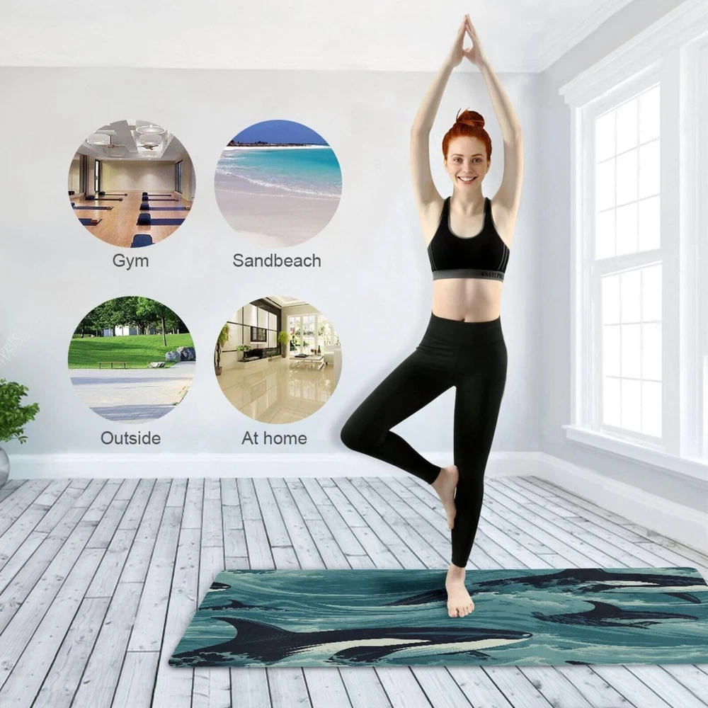 Yoga Mat Foldable Exercise Mats Gym Non Slip Workout Mat for Women and Men Pi...