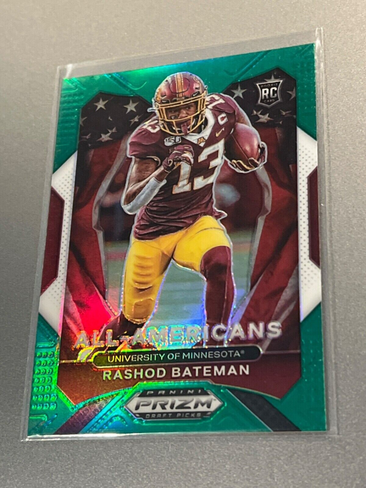 2021 Prizm Draft Picks Rashod Bateman Green Prizm All-Americans Rookie NM