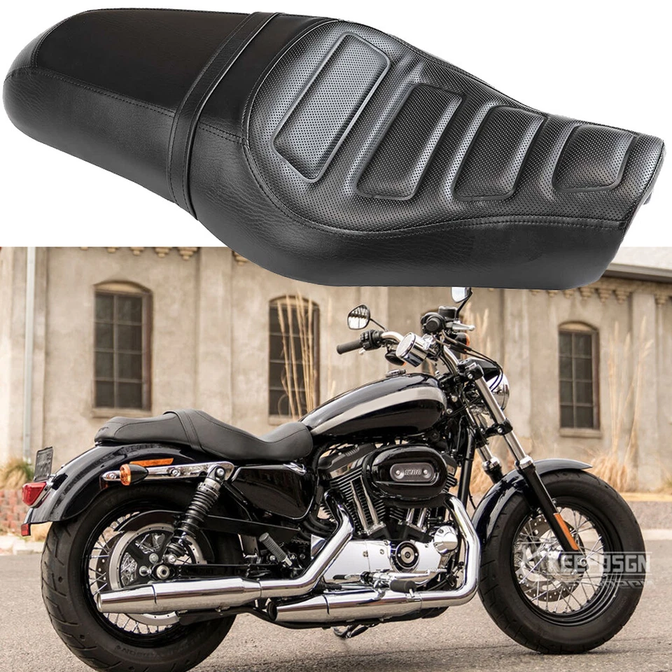 Asiento de pasajero de conductor dos para Harley Davidson Sportster XL 1200 883 2004-2015 Foto 2 de 4