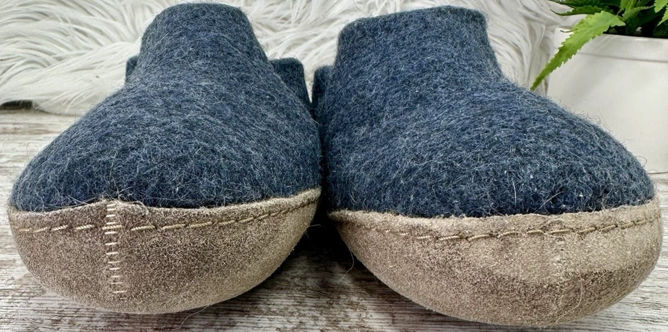 Zapatillas sin cordones Glerups B0100 suela de cuero de lana zapatos para mujer EU 42 (US 11) azul Foto 3 de 4