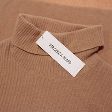 Veronica Beard NWT Jurnee Cashmere Turtleneck Sweater Size Large in Camel Brown