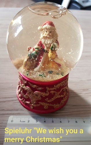 Schneekugel Weihnachten Schnee Spieluhr We Wish You A Merry Christmas - Bild 2 von 2