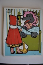 Vintage Playskool Puzzle Little Red Riding Hood 290-08 Wood 12 Pieces