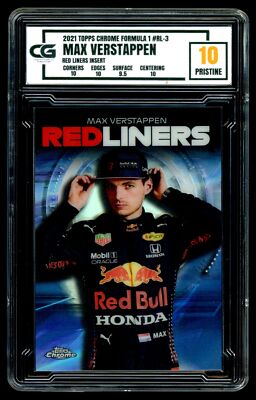 2021 Topps Chrome Formula 1 Red Liners Refractor Max Verstappen ~ CG 10 PRISTINE