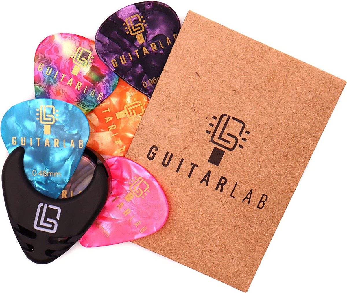 Porta Plettri Per Chitarra Con 6 Plettri Gratis - Supporto Adesivo A Molla Per Chitarra, Basso E Ukulele - Foto 3