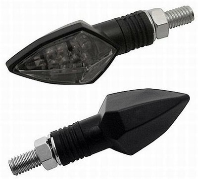 Schwarze LED Mini Blinker ROCK smoked signals indicators frecce nero