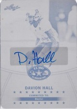 2014 DAVION HALL Leaf US Army All-American Rookie Auto Plate BAYLOR 1/1