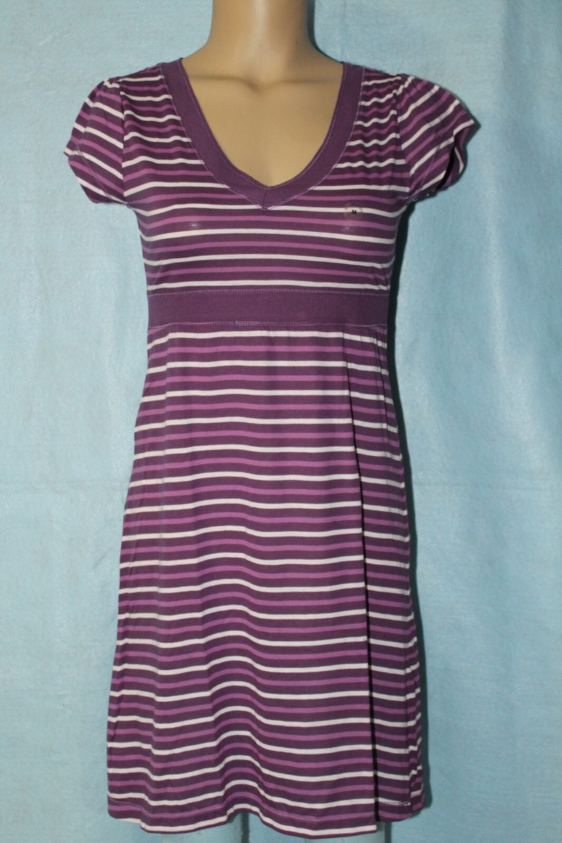 aeropostale purple dress NEW Aeropostale Purple & White Striped Sun Dress Size Medium See  Measurements*