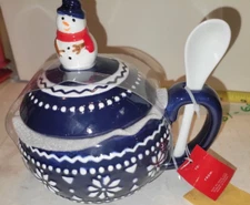 North Spruce Lane Ceramic 14oz Snowman on Ornament Mug with Spoon CC02B26024